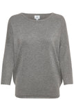 SAINT TROPEZ MILASZ R-NECK PULLOVER Mist Grey melange