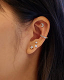 Ania Haie Gold Pave Crescent Moon Barbell Single Earring
