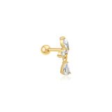 Ania Haie Gold Marquise Dangle Barbell Single Earring
