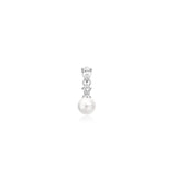 Ania Haie Silver Shell Pearl Dangling Barbell Single Earring
