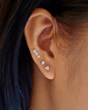 Ania Haie Siver Pave Crescent Moon Barbell Single Earring