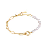 Ania Haie Armband Gold Pearl Chunky Link Chain Bracelet