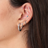 Ania Haie oorbellen Silver Kyoto Opal Cabochon Huggie Hoop Earrings