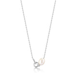 Ania Haie halsketting Silver Pearl Link Chain Necklace