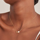 Ania Haie halsketting Gold Pearl Link Chain Necklace