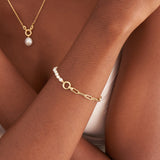 Ania Haie Armband Gold Pearl Chunky Link Chain Bracelet