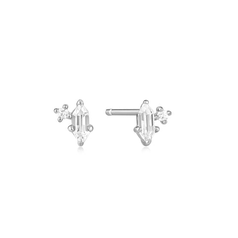Ania Haie oorbellen Silver Sparkle Emblem Stud Earrings