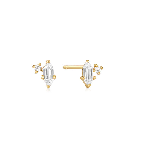 Ania Haie oorbellen Gold Sparkle Emblem Stud Earrings