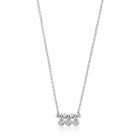 Halsketting Ania Haie SILVER SHIMMER TRIPLE STUD Necklace