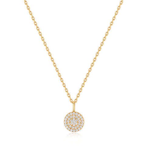 Ania Haie Halsketting Gold glam disc pendant Necklace