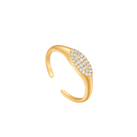 Ring Ania Haie Gold glam adjustable signet ring